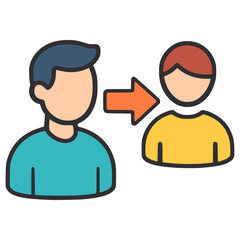 refer a friend referral connection teamwork flat color vector illustration template design