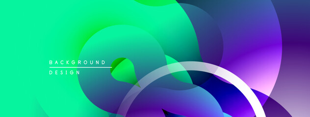 Abstract fluid shapes, vibrant colors blend. Modern design, smooth gradients create dynamic composition. Minimalist aesthetic.