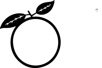 The fruit is round with two leaves, 