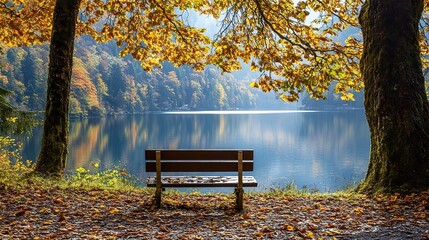 bench in autumn park