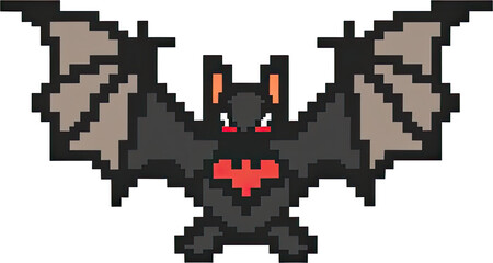 Obraz premium Pixel art representation of a bat.