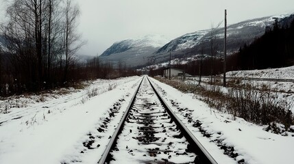 railway in winter