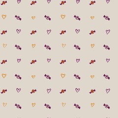 Colorful Halloween candy and heart pattern for festive autumn celebrations