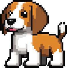 Obraz premium Pixelated beagle illustration.