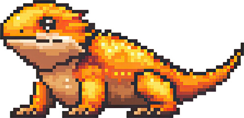 Fototapeta premium Pixelated orange lizard design.