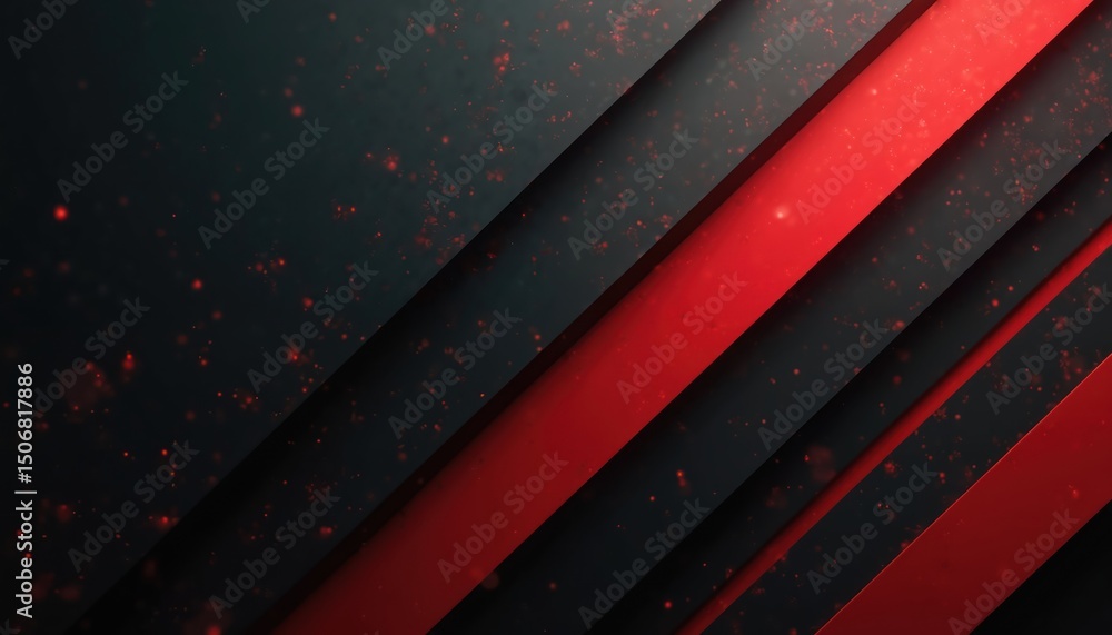 Poster abstract geometric background with red and black stripes. modern digital illustration, glossy, gradi