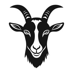 Goat face linear illustration animal vector vector