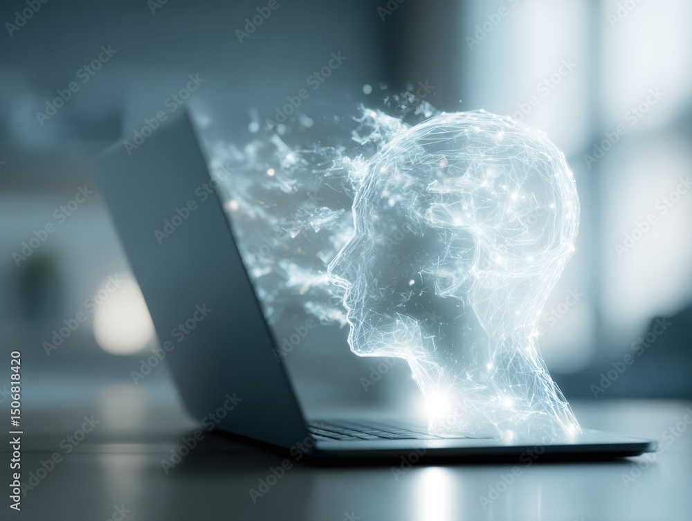 Poster digital transformation and innovation in technology with virtual representation
