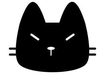 怒っている可愛い黒猫の顔アイコン