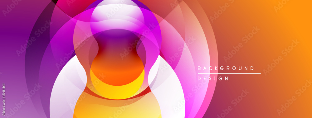 Leinwandbilder Abstract vibrant circles create dynamic gradient background. Modern design features smooth color transitions, visual harmony.