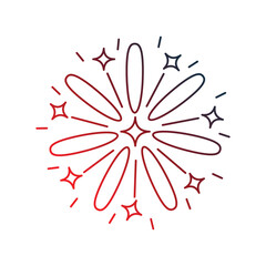 fireworks gradient outline icon with white background vector stock illustration