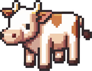 Pixelated illustration of a cow.