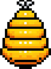 Pixelated honeybee hive.