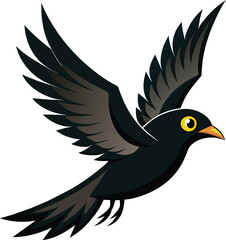 Obraz premium Flying Crow, raven logo vector illustration