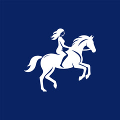 vector illustration of horse riding logo design