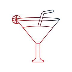 cocktail glass gradient outline icon with white background vector stock illustration