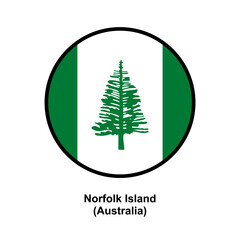 Norfolk Island flag on transparent background