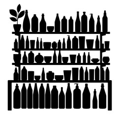 Silhouette of Bulk Food Products on Store Shelves for Sustainable Shopping