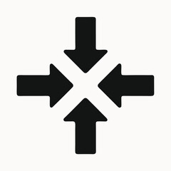 Obraz premium Four Arrows Converging Vector Illustration of a Centralized Point