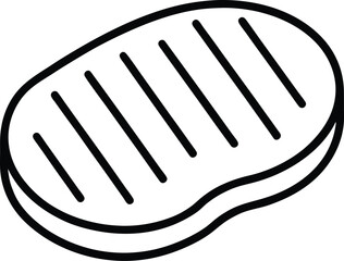 Grilled Steak Line Art Illustration for Independence Day