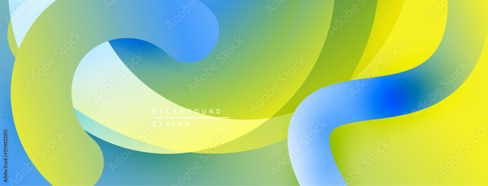 Aufkleber abstract fluid shapes, vibrant colors blend. modern design, smooth gradients create dynamic composit