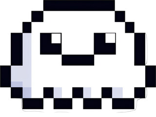 Pixelated ghost image with simple design.