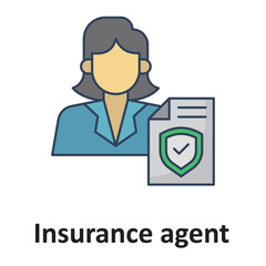 Insurance agent :Vector Icon which can easily modify or edit