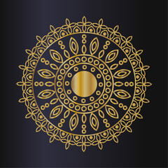 Elegant gold mandala design on dark background