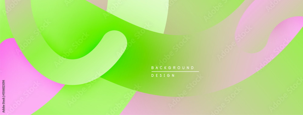 Poster abstract fluid shapes, vibrant colors blend. soft gradients create dynamic visual experience. modern