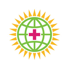 Obraz premium full editable medical logo with earth concept 