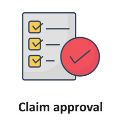 Claim approval :Vector Icon which can easily modify or edit