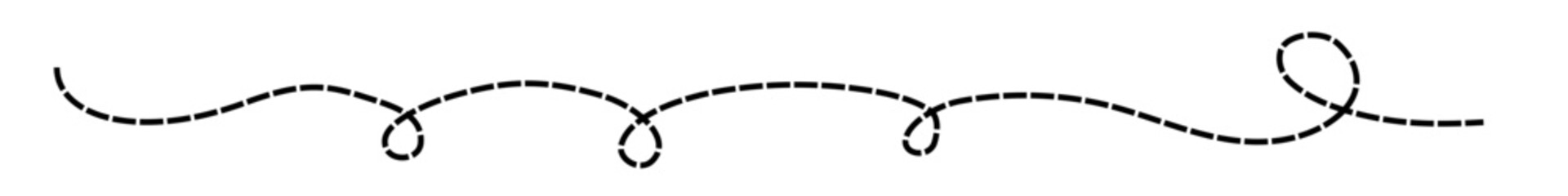 Long dashed squiggly loopy line vector element