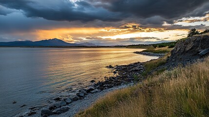sunset in the mountains