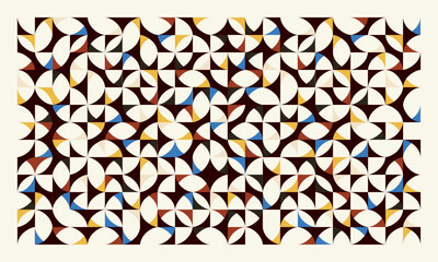Mozaic pattern with abstract geometric shapes vintage color decoration