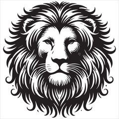 Obraz premium Lion Silhouette,Male lion black silhouette icon vector. Lion icon isolated on a white background. Walking lion icon vector