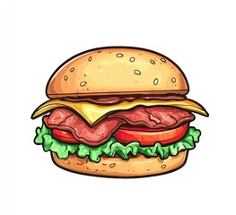 Delicious Cheeseburger Illustration