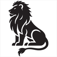 Obraz premium Lion Silhouette,Male lion black silhouette icon vector. Lion icon isolated on a white background. Walking lion icon vector