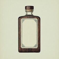 Vintage style wooden bottle with blank label offers versatile branding options