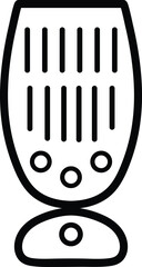 Simple Line Art Illustration of a Modern Heater, Illustration of a hair dryer, a styling tool, or a blower for hairstyling and grooming.