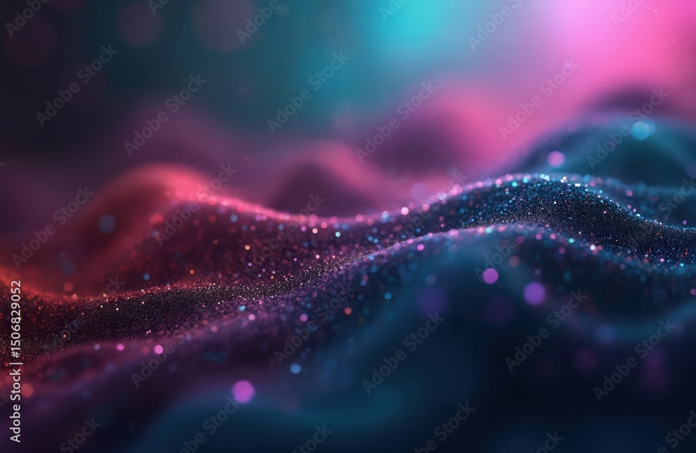 Poster Abstract pastel holographic blurred grainy gradient background texture. Colorful digital soft noise effect pattern. Lo-fi multicolor vintage design. Retro photo film overlay screen effect. Digital