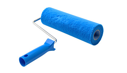 Red paint roller on white Bg in Png