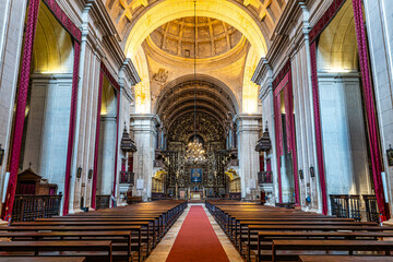Interior of the New Cathedral of Coimbra, Se Nova de Coimbra in Portugal