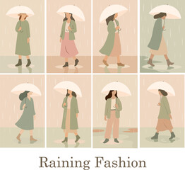 Raining Fashion soft pink and sage