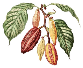 PNG Botanical cocoa plant illustration