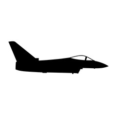 eurofighter multirole aircraft silhouette vector illustration