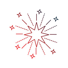 fireworks gradient outline icon with white background vector stock illustration