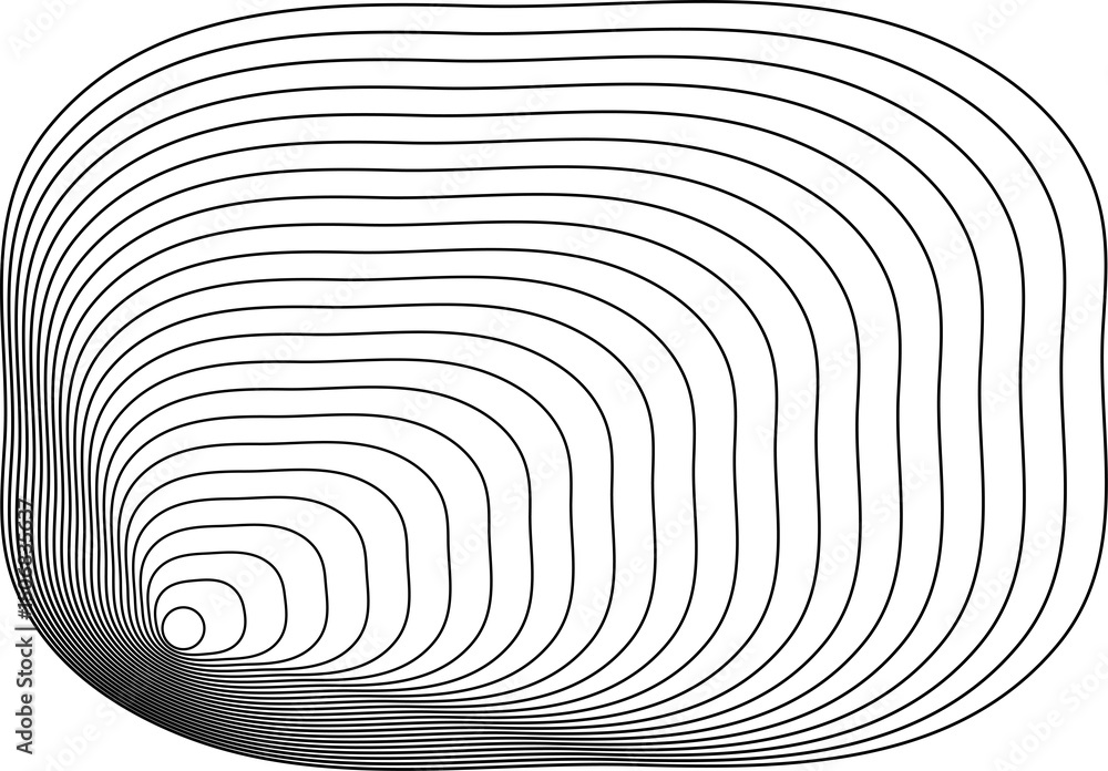 Poster circle lines with blend fluid forms. technology element