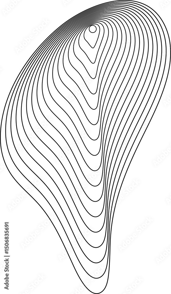 Poster circle lines with blend fluid forms. technology element