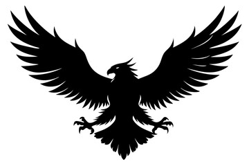 Fototapeta premium Majestic Eagle Silhouette Spreading Wings in Black and White