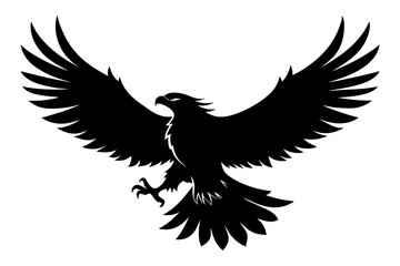 Obraz premium Eagle Silhouette Majestic Bird of Prey in Flight